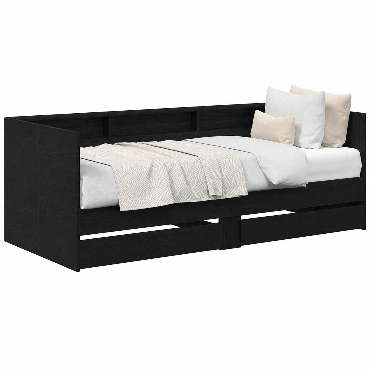 Cama de Día Moderna en Roble Negro 90x190 cm, Madera Contrachapada