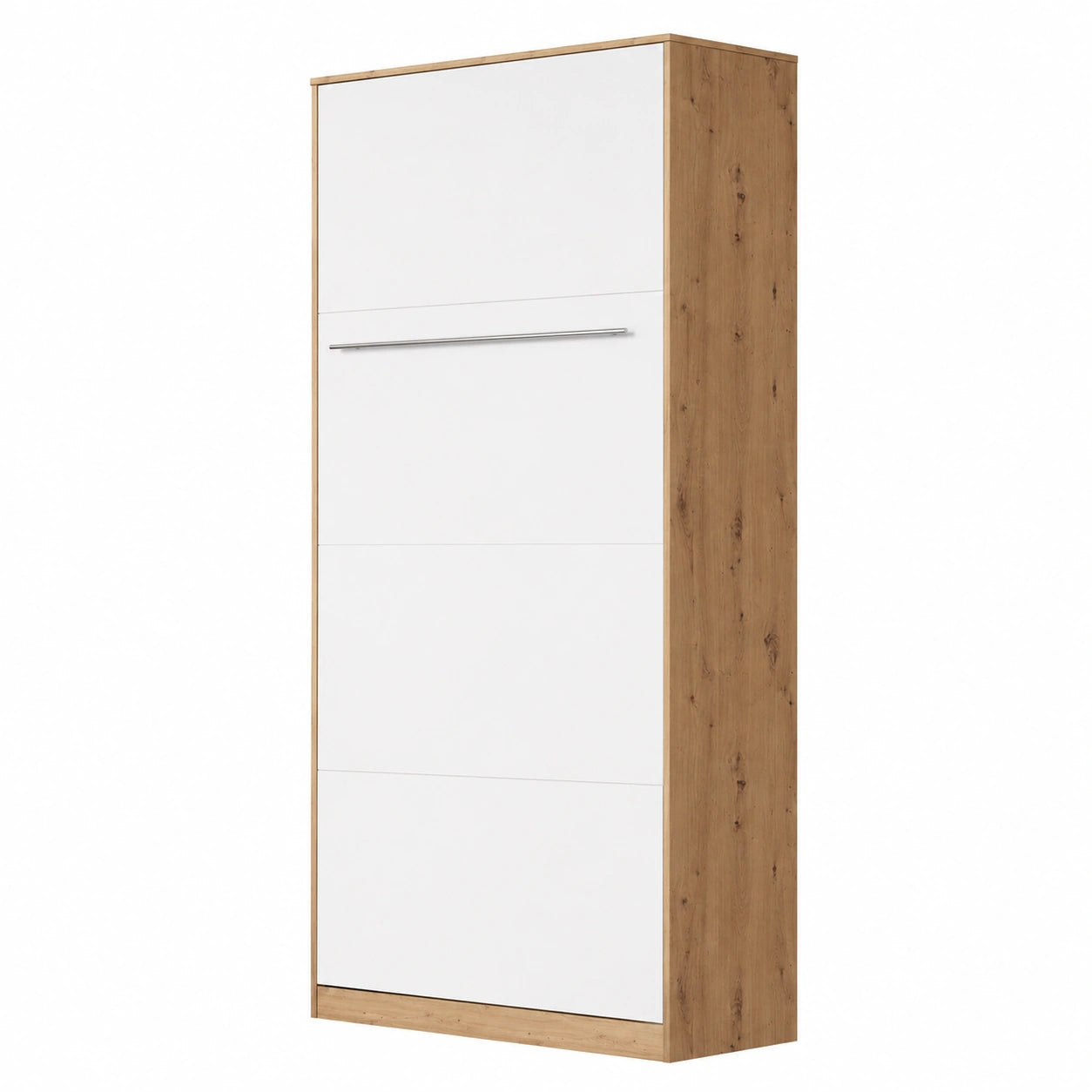 Cama Plegable Vertical 90x200cm en Roble Silvestre Blanco