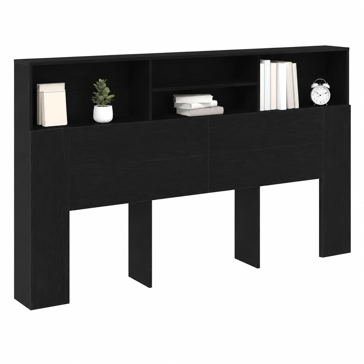 Cabecero con Almacenamiento 180x19x103,5 cm Roble Negro, Mueble Moderno para Dormitorio