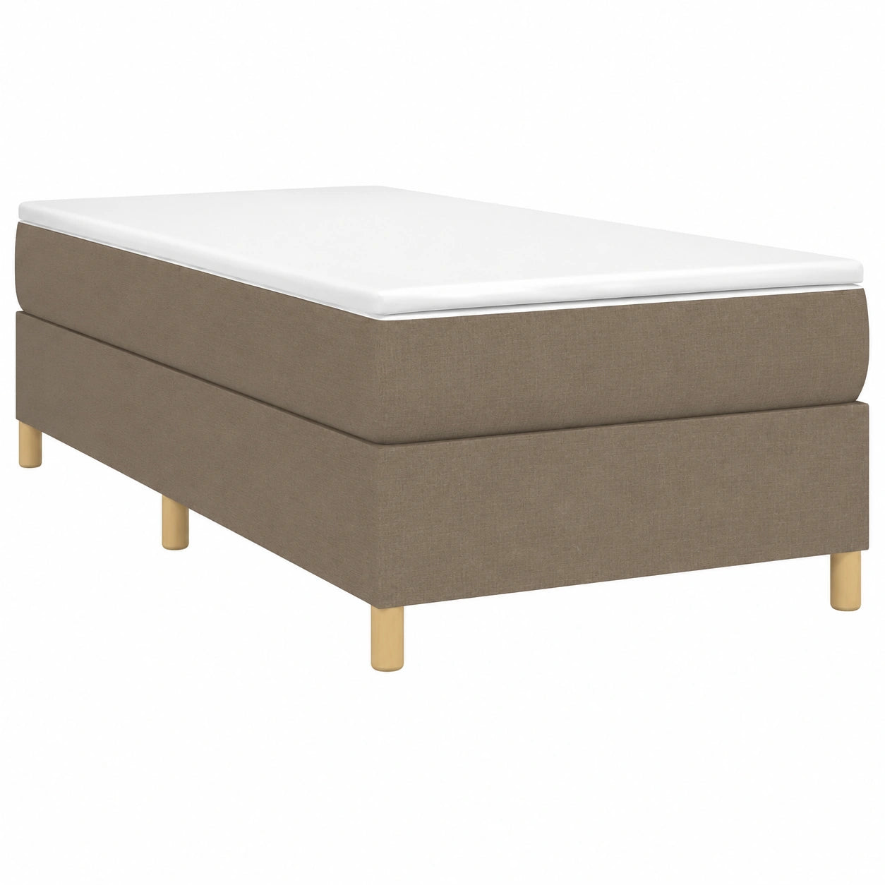 Cama Individual Tapizada 90x190 cm, Estructura con Somier de Listones, Gris Taupe para Dormitorio