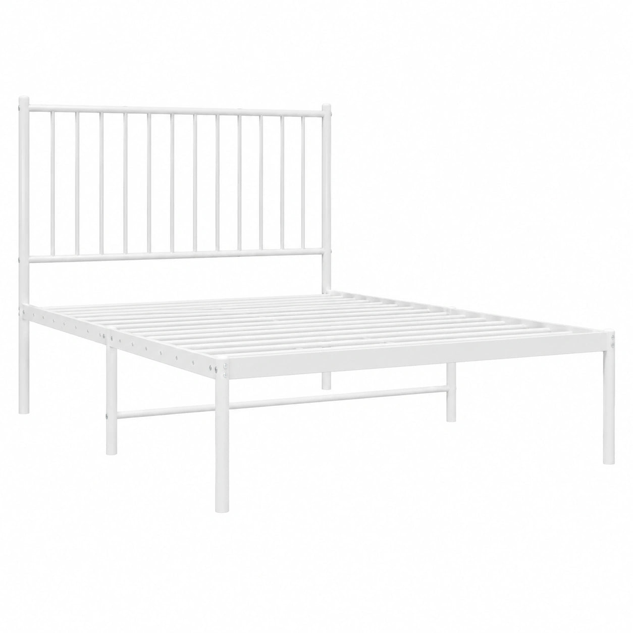 Cama Individual Metal Blanca con Cabecero 100x190 cm de vidaXL