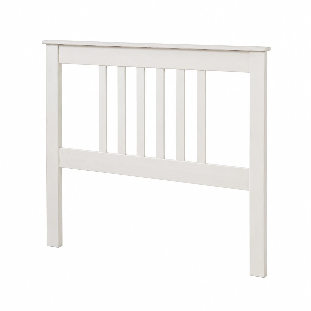 Cabecero de Madera de Pino para Cama Individual, 90 cm, Blanco Lavado, Diseño Sólido para Dormitorio