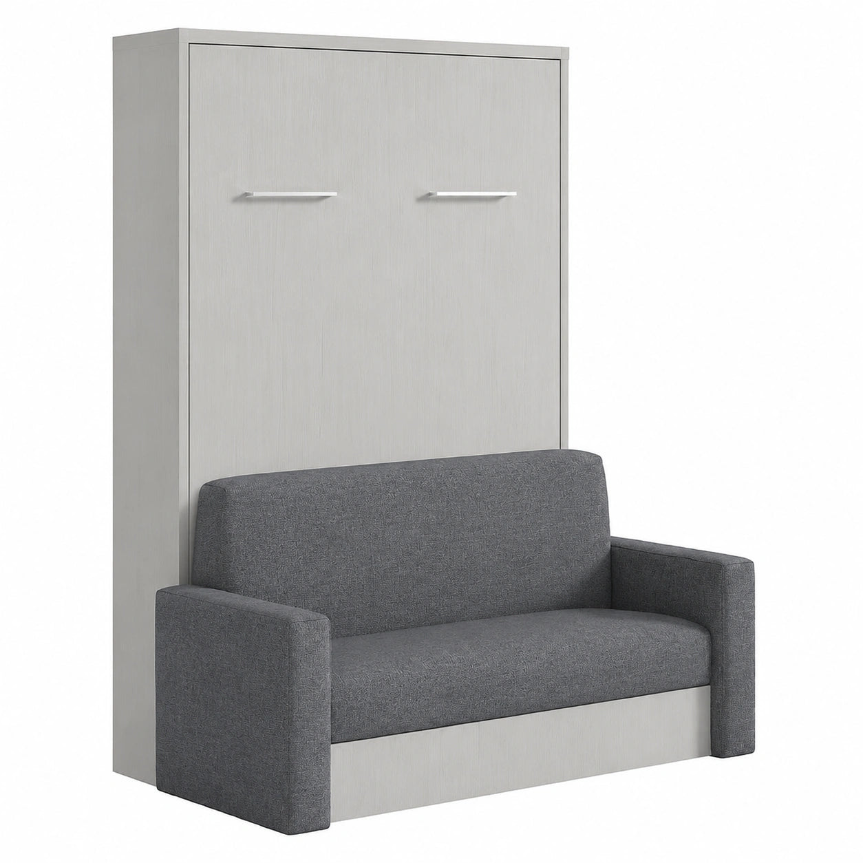 Cama Abatible Vertical 140x200cm Blanco y Gris