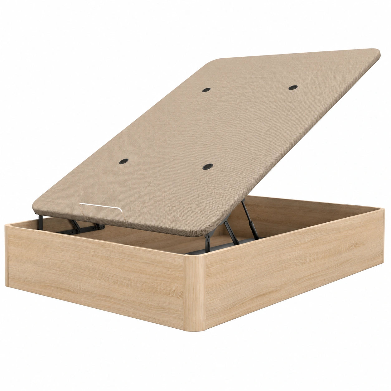 Canapé Abatible de Madera con Gran Capacidad y Ventilación, Dormidan (Roble, 150x190cm)