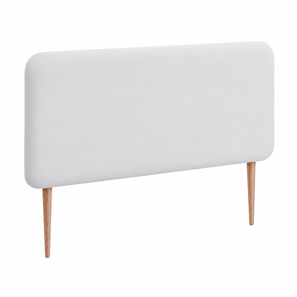 Cabecero Tapizado Redondeado de Polipiel para Dormitorio, Blanco 150cm