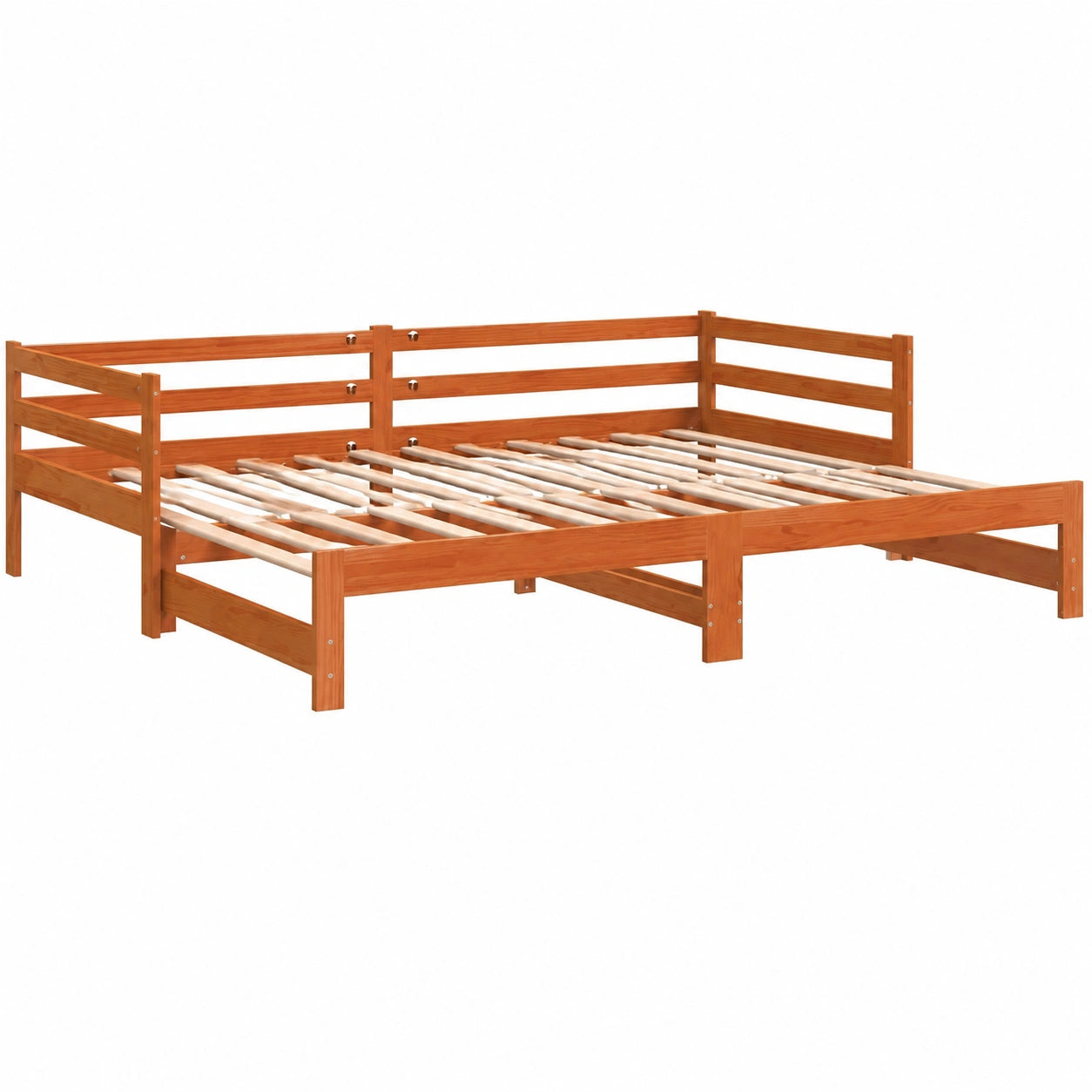 Cama Nido de Madera de Pino Marrón con Espacio de Almacenamiento 80x200 cm