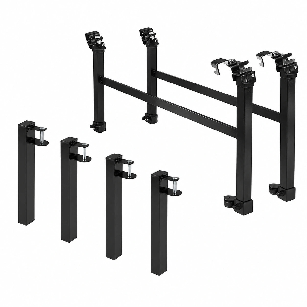 Juego de Patas para Cama Nido: Set de 2 Altas y 2 Abatibles, para Somieres 90 cm, Color Negro
