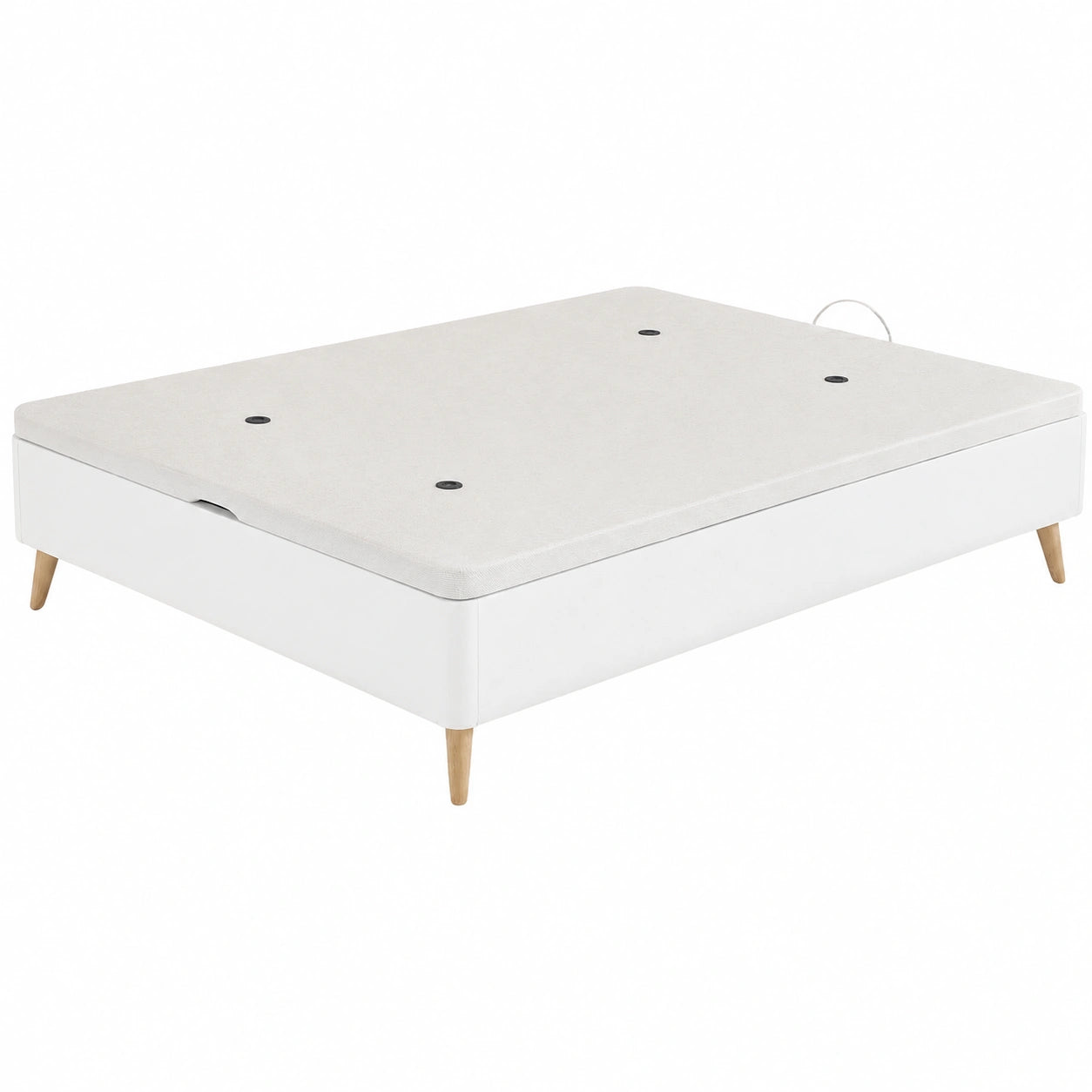 Miroytengo Canapé Abatible 150x190 cm para Dormitorio, Esquinas Redondeadas, 4 Patas Inclinadas, Blanco Mate