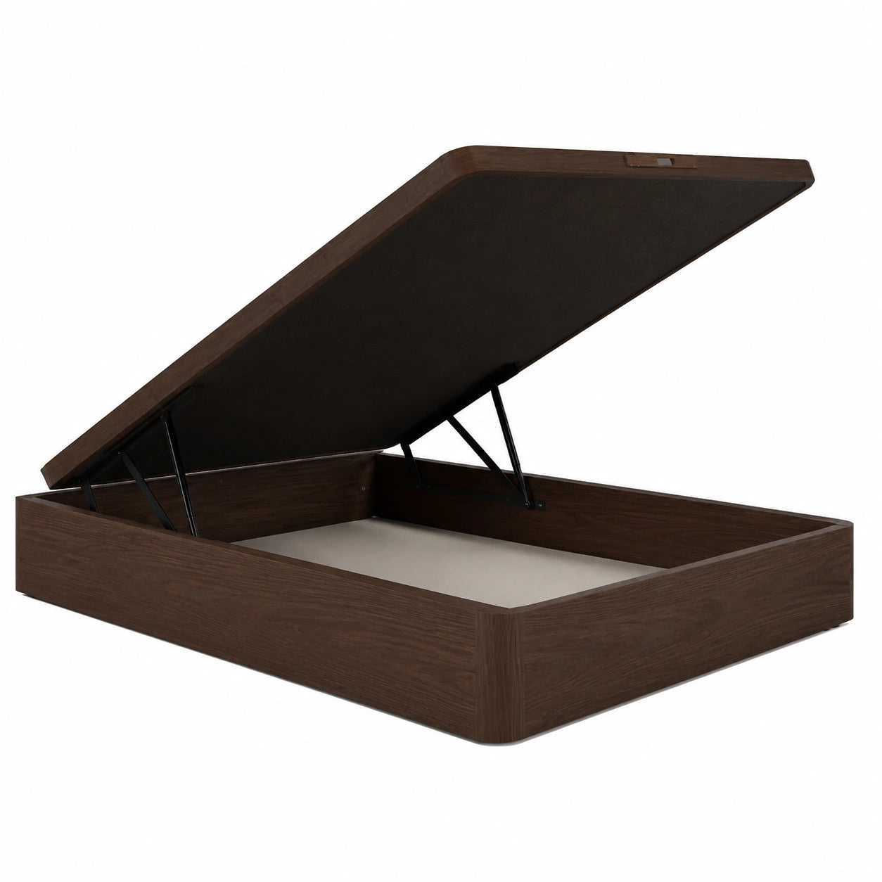 Cama Canapé de Madera Expandible con Almacenamiento, Montaje y Retiro Incluidos, 150x190 cm, Color Wengué, Altura 32 cm