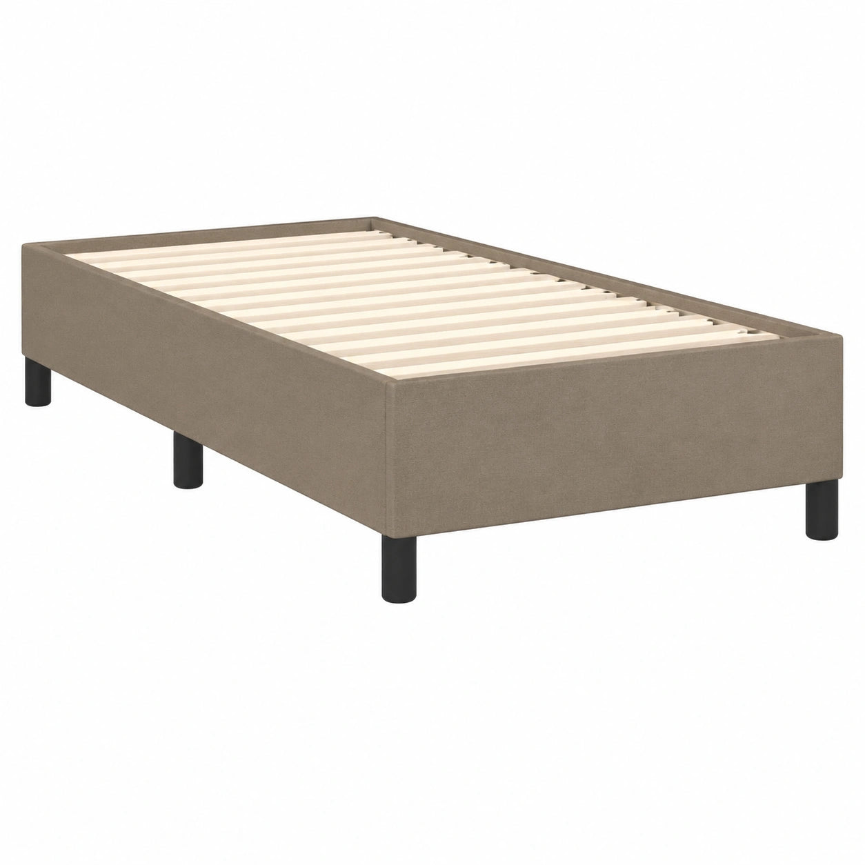 Cama Individual Tapizada en Tela Gris Taupe 90x190 cm