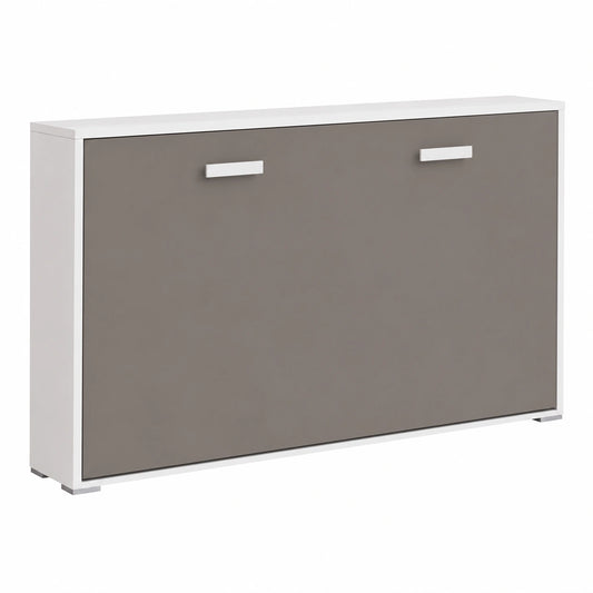 Cama Plegable Individual 90x190 cm - Compacta y Práctica para Espacios Pequeños - Incluye Anclaje de Pared - Dimensiones 203,8x36x107 cm - Blanco Capuchino