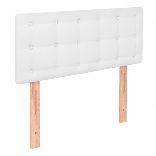 Cabecero Tapizado con LED en Cuero Sintético Blanco 90x5x78/88 cm