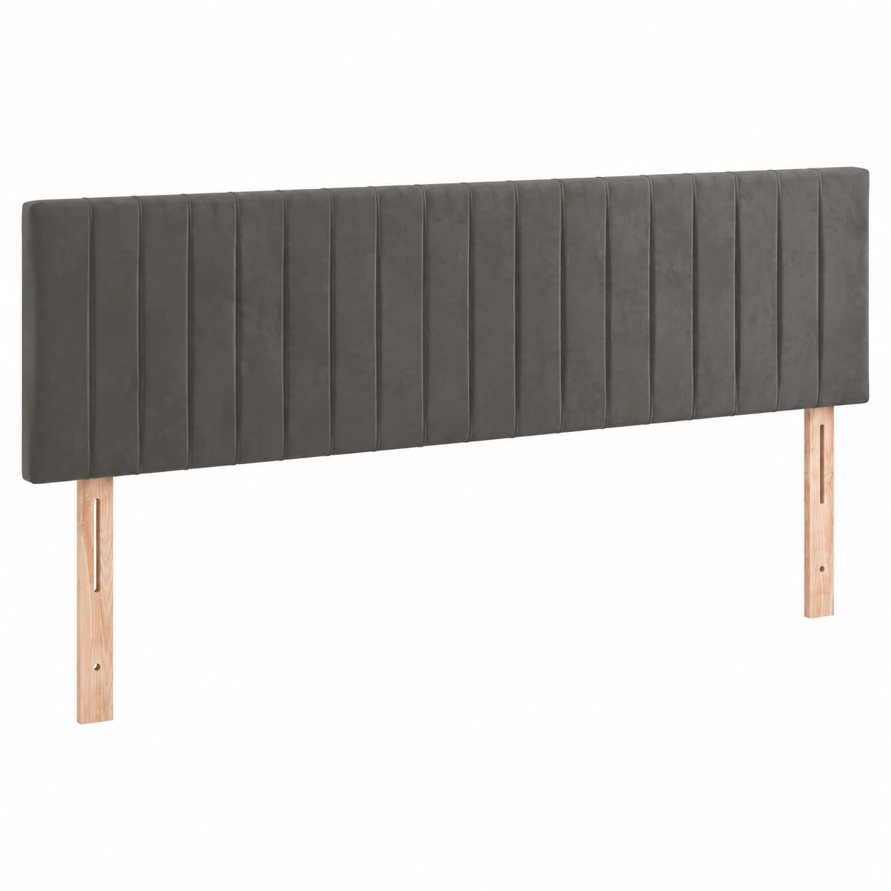 Cabecero Tapizado de Terciopelo Gris Claro con Luces LED para Cama Doble 180x88 cm