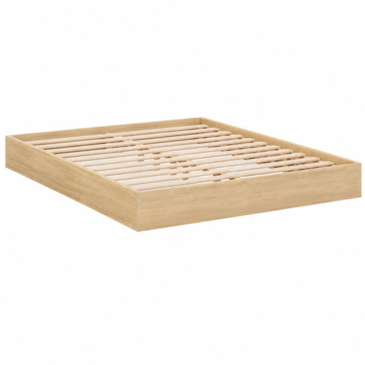 Cama Doble de Madera Compuesta Roble Sonoma 140x200 cm para Dormitorio