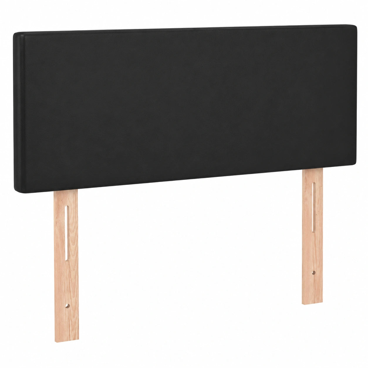 Cabecero Tapizado con LED para Cama Individual, Cuero Sintético Negro, 90x5x78/88 cm