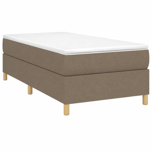 Cama Individual Tapizada 90x190 cm, Estructura con Somier de Listones, Gris Taupe para Dormitorio
