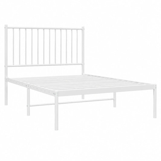 Cama Individual Metal Blanca con Cabecero 100x190 cm de vidaXL