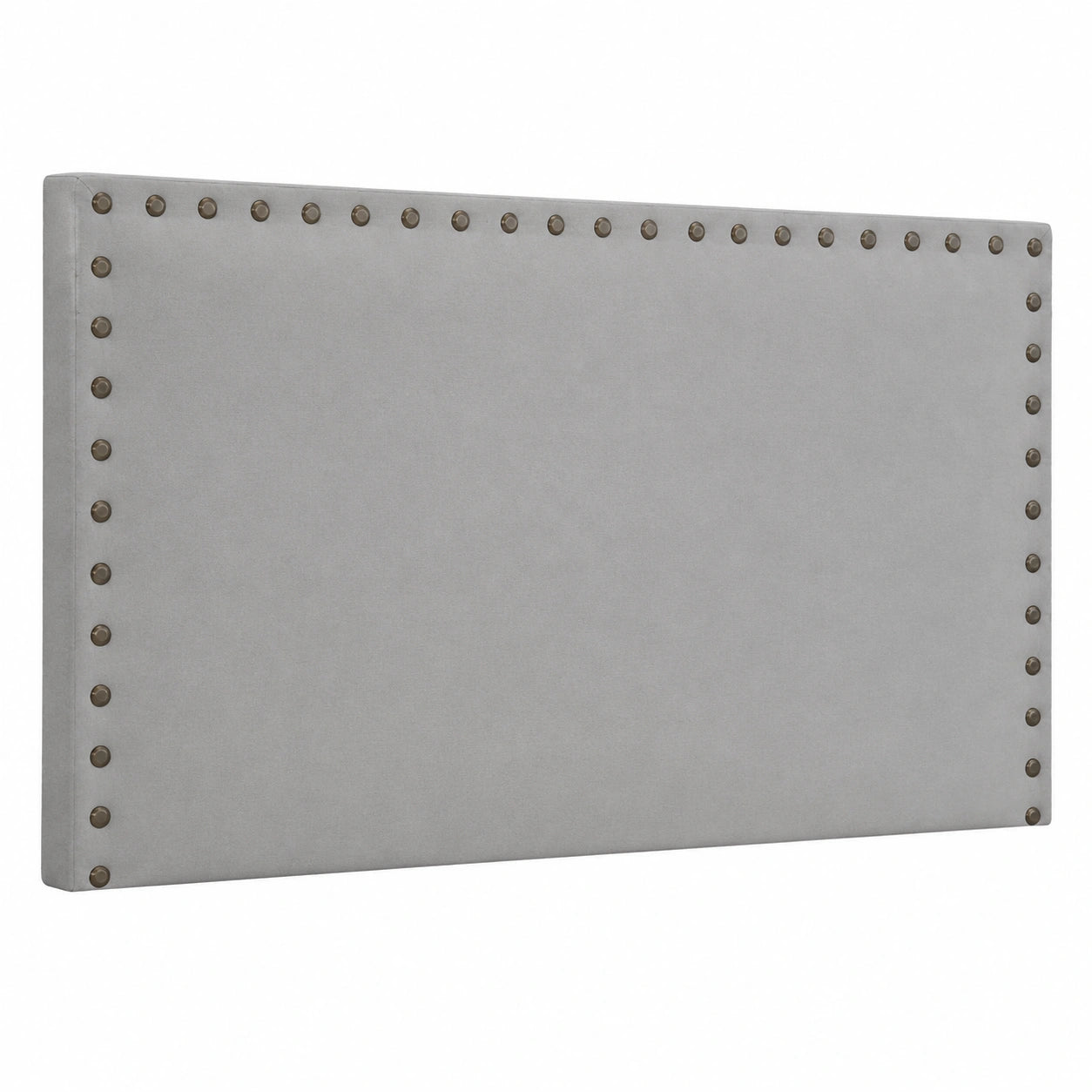 Cabecero Tapizado Gris Antimanchas con Tachuelas 150x70 cm
