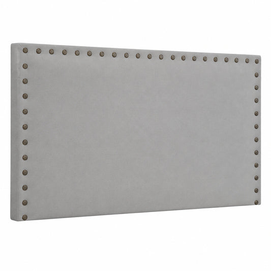 Cabecero Tapizado Gris Antimanchas con Tachuelas 150x70 cm