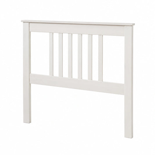 Cabecero de Madera de Pino para Cama Individual, 90 cm, Blanco Lavado, Diseño Sólido para Dormitorio