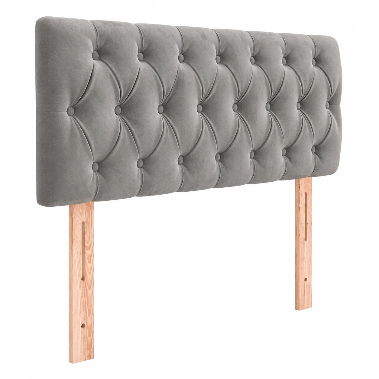Cabecero Tapizado con LED para Cama Individual de Terciopelo Gris Claro 90x7x78/88 cm