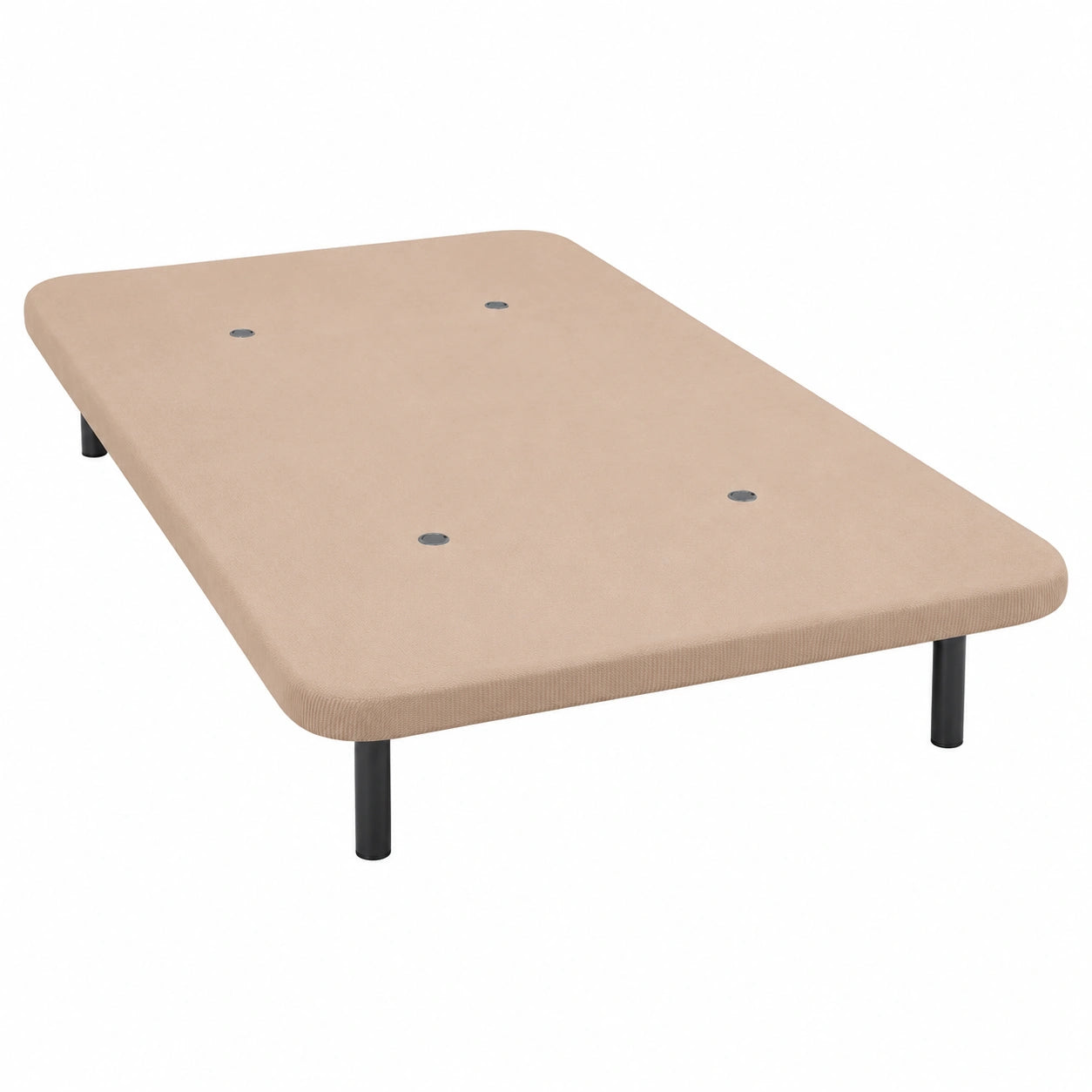 Base de Cama Tapizada 105x180 cm con Tejido 3D Beige y Válvulas de Ventilación, Incluye 6 Patas de 26 cm