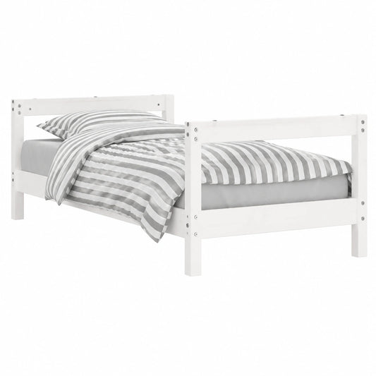 Cama Infantil de Madera Blanca con Cabecero 70x140 cm