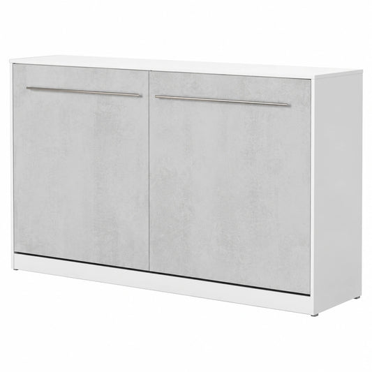 Cama Abatible SMARTBett 90x200cm Horizontal Blanco y Concreto