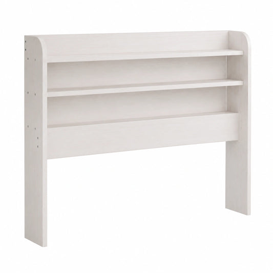 Cabecero de Cama de Madera de Pino con Estantes, Blanco, 90 cm