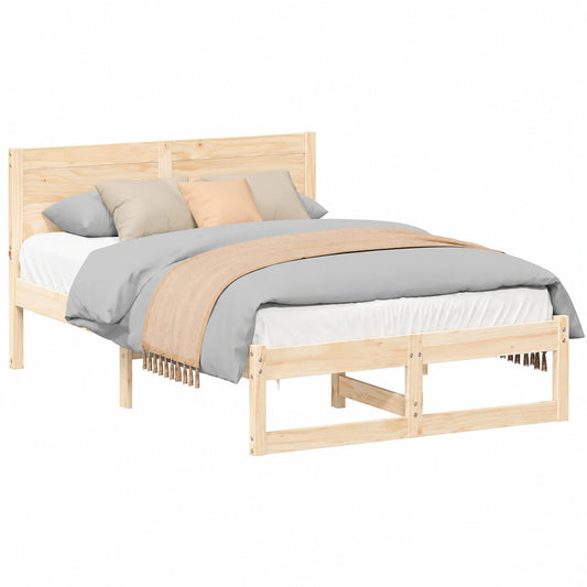 Cama de Pino Macizo 135x190 cm - Diseño Minimalista Natural