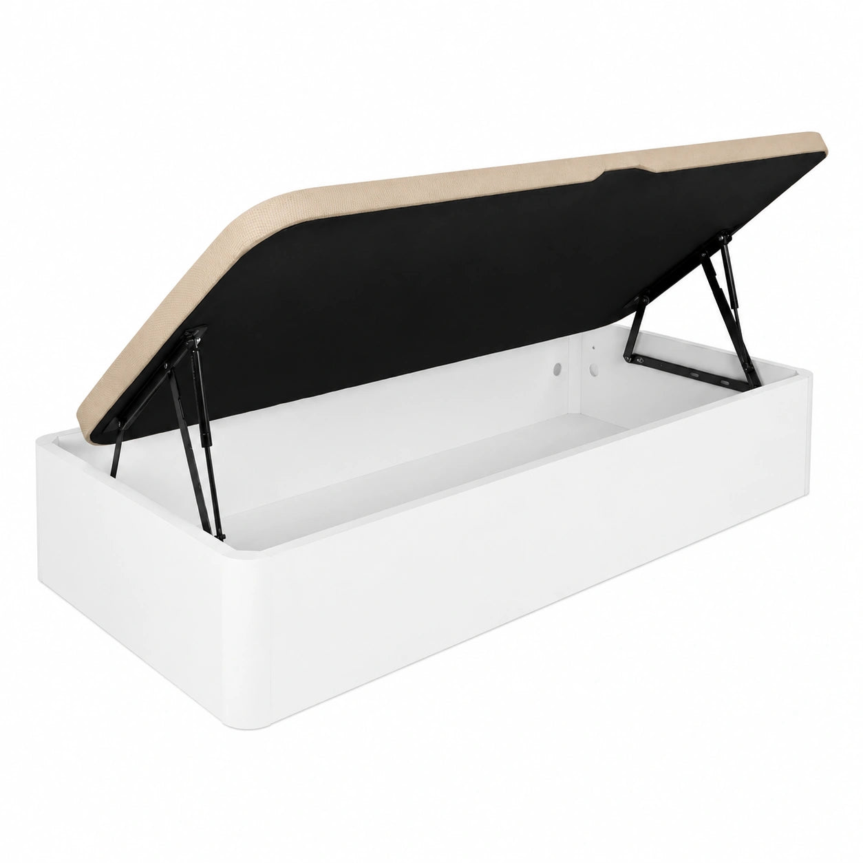 Canapé Abatible Lateral Blanco 105x190 cm | Capacidad Extra | Estructura Reforzada | Tapa 3D Transpirable | Entrega a Domicilio