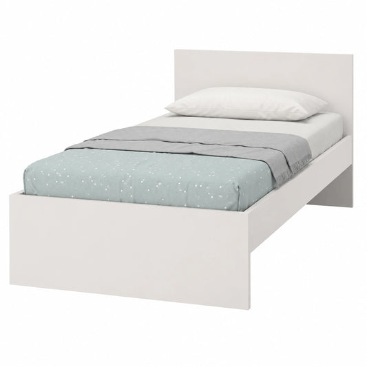 Cama Individual Blanca 90X190 con Marco Rimobel - 67x95,8x194,8 cm