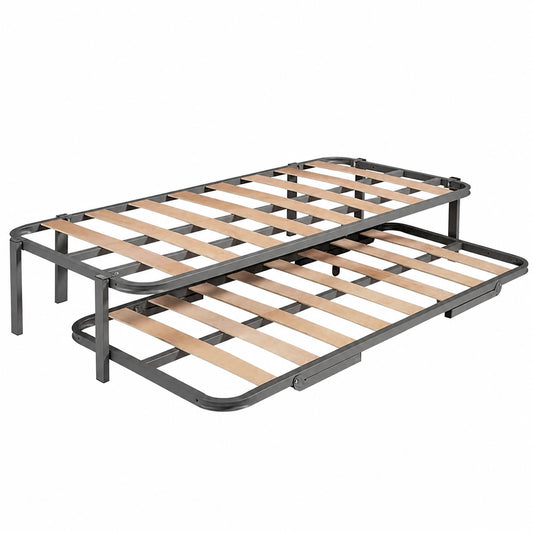 Cama Nido Metálica con Colchones Viscoelásticos y Almohadas, 80x180 cm